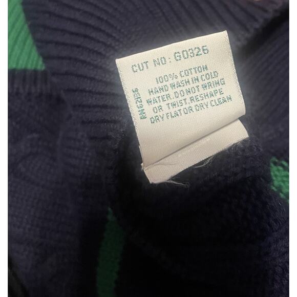 Vtg Guess Georges Marciano Men's M Blue Green Cable Striped Knit Sweater EUC - Picture 5 of 5